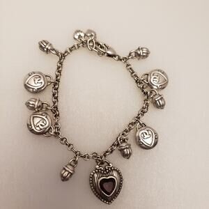 RARE BRIGHTON Cherished love red heart charm‎ bracelet